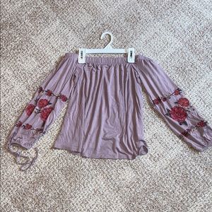 Off the shoulder shirt from American Eagle!